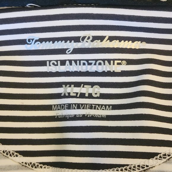 Tommy Bahama Island Zone Black Aubrey Stripe 1/2 Zip Athletic Top - Picture 8 of 16